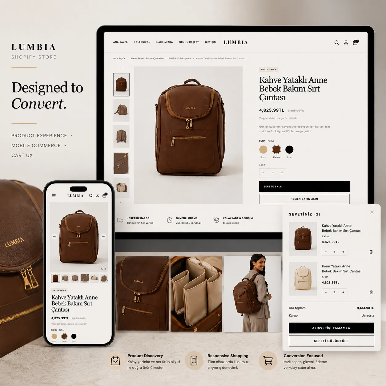 LUMBIA — Shopify Moda Mağazası Yenileme ekran görüntüsü 2