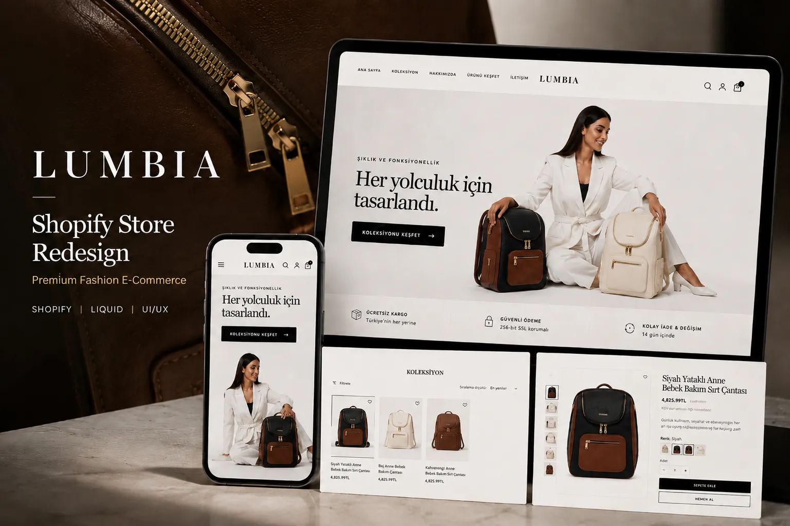 LUMBIA — Shopify Moda Mağazası Yenileme