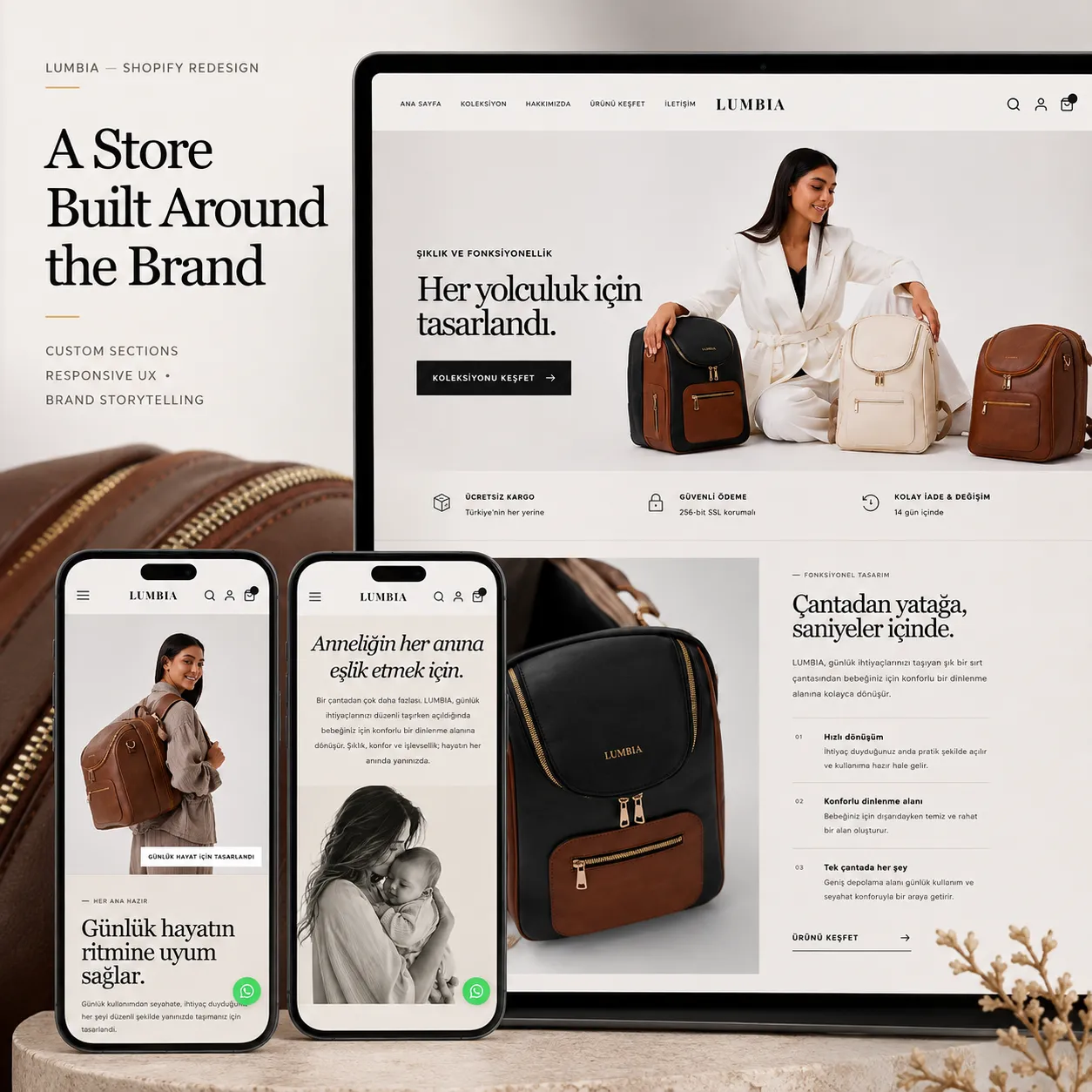 LUMBIA — Shopify Moda Mağazası Yenileme ekran görüntüsü 1