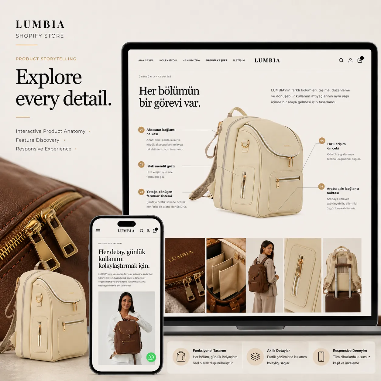 LUMBIA — Shopify Moda Mağazası Yenileme ekran görüntüsü 3