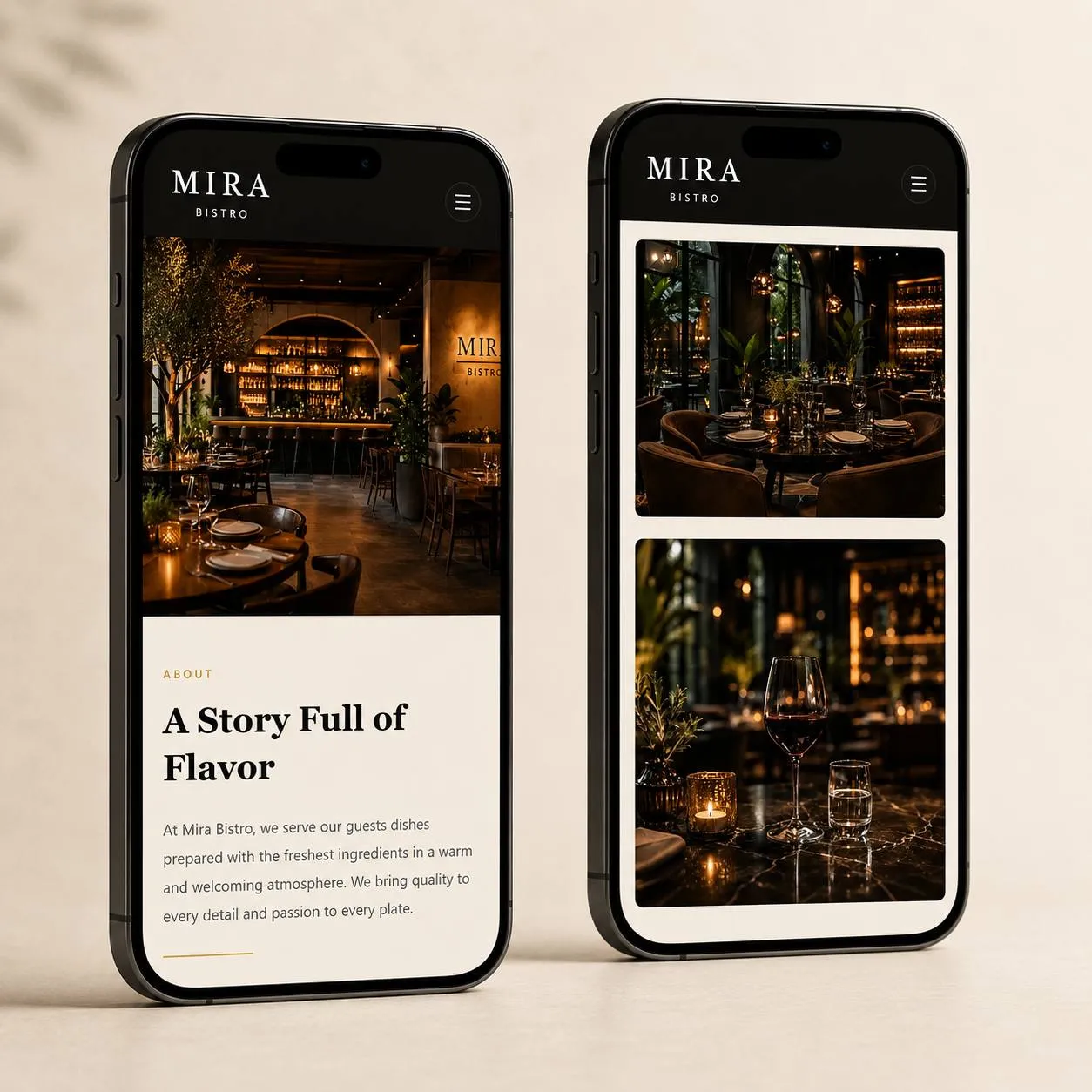 Mira Bistro Digital Restaurant System | Bravix Creative ekran görüntüsü 1